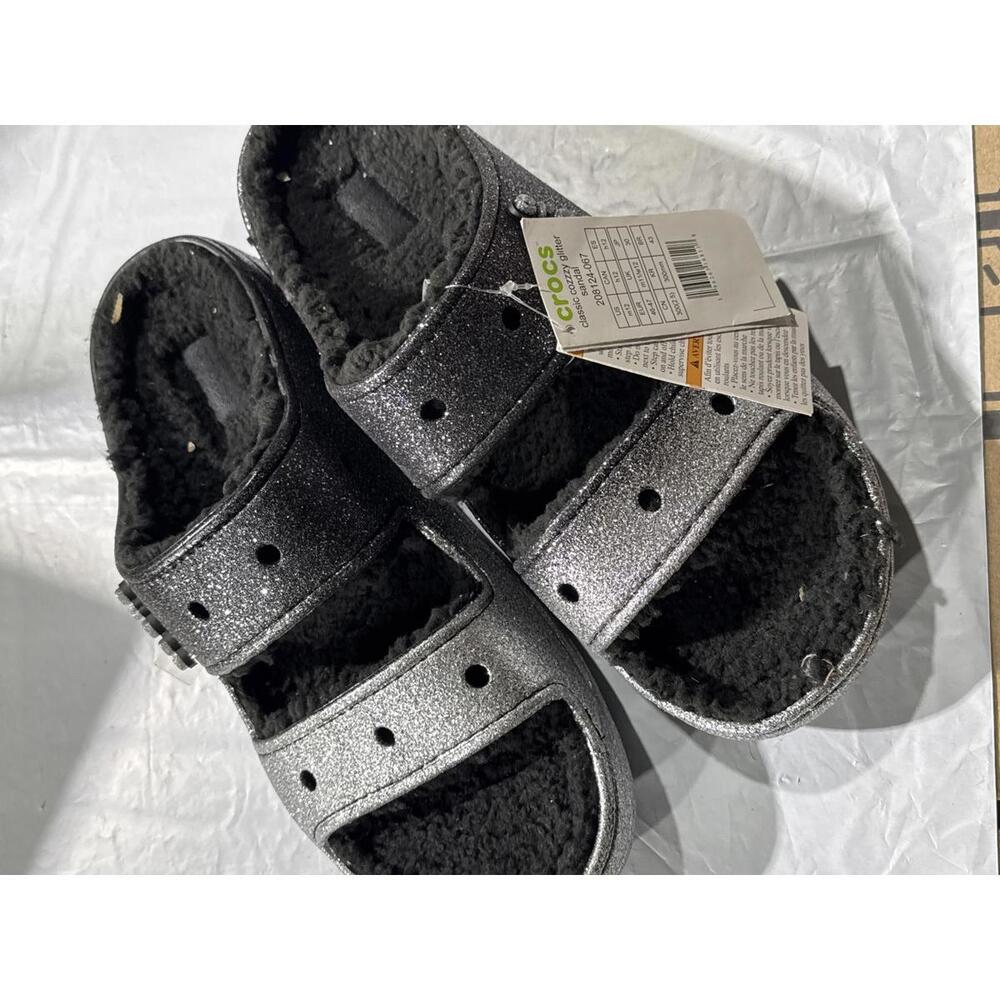 Crocs Unisex Classic Cozzzy Glitter Sliding Sandals - Picture 2 of 6